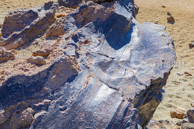 泰德国家公园，Minas de San José，火山岩石嵌入拉皮利斜坡。特内里费,加那利群岛